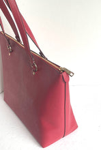 Load image into Gallery viewer, Coach Gallery Tote Womens Large Red Apple Leather Zip Top Shoulder Bag 79609