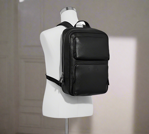 CoachGothamBackpackMensBlackPebbledLeatherLaptopPocketsC5323C