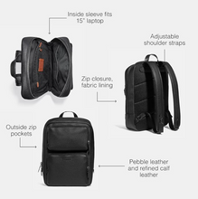 Load image into Gallery viewer, CoachGothamBackpackMensBlackPebbledLeatherLaptopPocketsC5323C