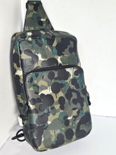 Load image into Gallery viewer, Coach Gotham Pack Sling Camo Mens Green Leather C5334 Backpack Crossbody