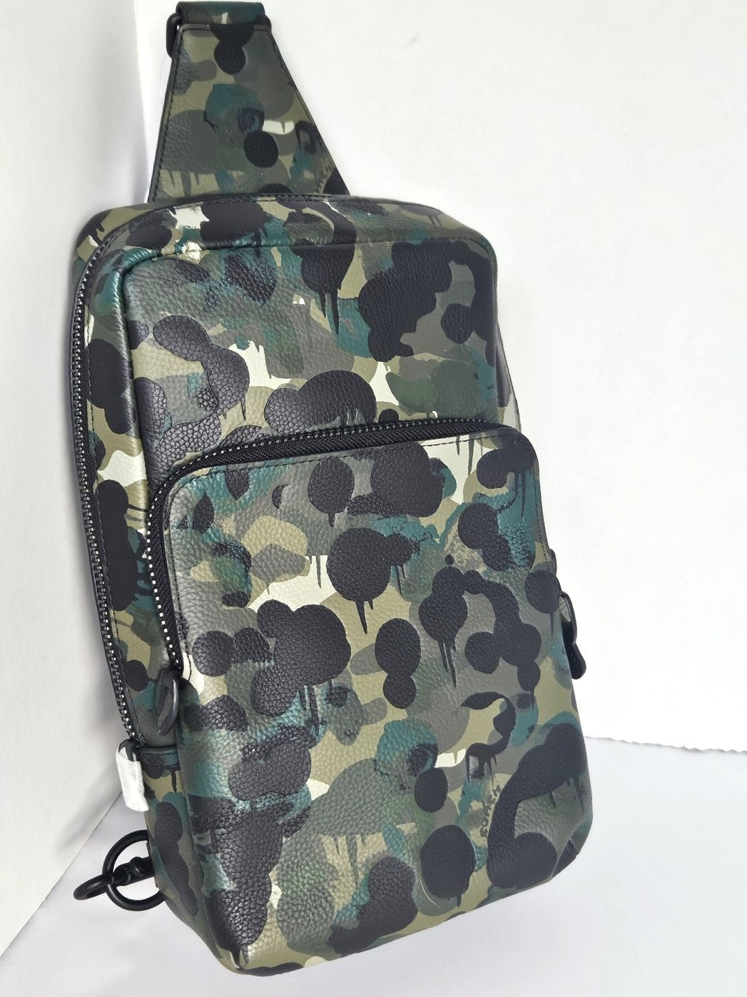 Coach Gotham Pack Sling Camo Mens Green Leather C5334 Backpack Crossbody