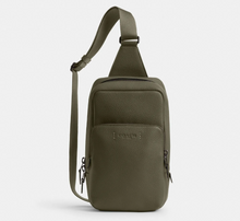 Load image into Gallery viewer, Coach Gotham Pack Sling Mens Army Green Leather Backpack Crossbody C5331