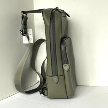 Load image into Gallery viewer, Coach Gotham Pack Sling Mens Army Green Leather Backpack Crossbody C5331