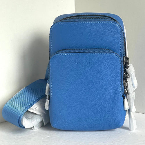 Coach Gotham Sling Pack 13 Blue Leather Sling Shoulder Bag CR849 ORGPKG