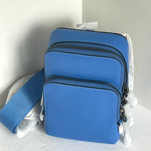 Coach Gotham Sling Pack 13 Blue Leather Sling Shoulder Bag CR849 ORGPKG