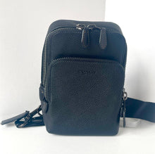 Load image into Gallery viewer, Blue leather crossbody bag on a white background
