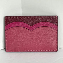 Load image into Gallery viewer, Coach Heart Card Case Red Pebbled Leather Slim Wallet Gold CU138