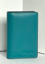 Load image into Gallery viewer, Coach ID Wallet Mens Blue Bifold Slim Calf Leather Card Case CJ728
