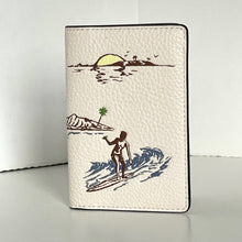 Load image into Gallery viewer, Coach ID Wallet Slim Card Case CBJ94 Men’s Pebbled Leather Surf Print White