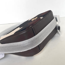 Load image into Gallery viewer, Brown leather belt with gray strap on a white background