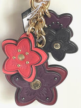 Load image into Gallery viewer, Coach Keychain Bag Charm Wildflower Leather Key FOB 5136 Oxblood Berry