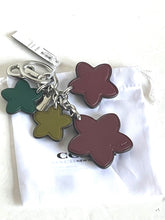 Load image into Gallery viewer, Coach Keychain Bag Charm Wildflower Leather Key FOB 5136 Silver Deep Berry