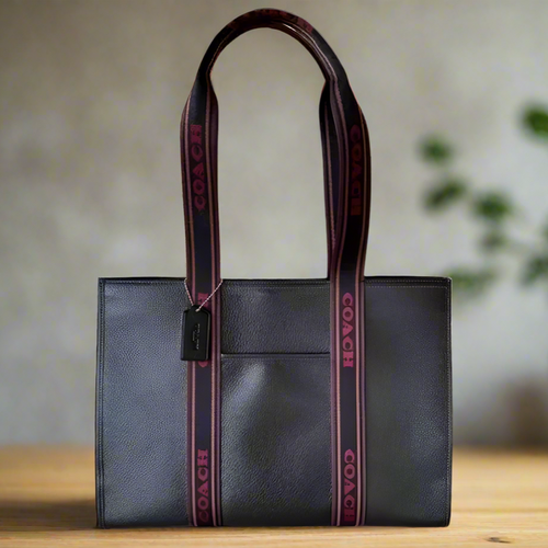 Coach Large Smith Tote Bag Black Pebble Leather CU996 Shoulder Bag ORGPKG