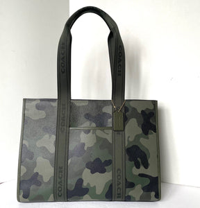 Coach Large Smith Tote Bag Camo Print CW437 Leather Large Shoulder Bag