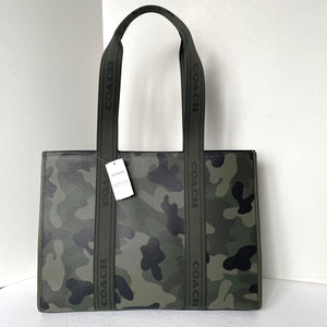 Coach Large Smith Tote Bag Camo Print CW437 Leather Large Shoulder Bag