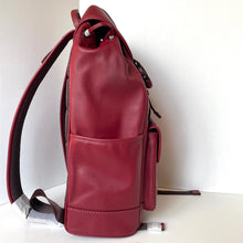 Load image into Gallery viewer, Red leather backpack on a white background