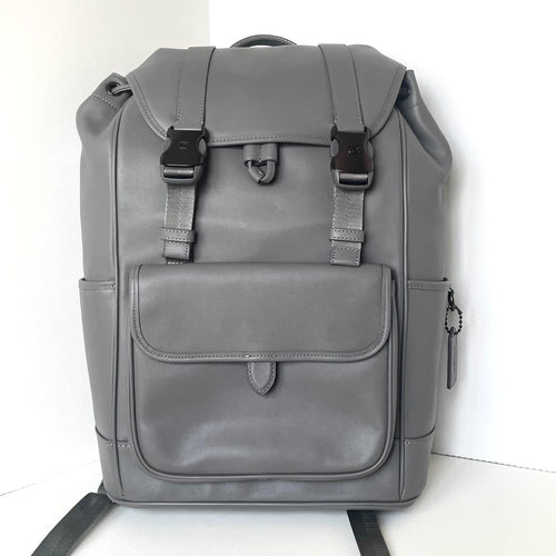 Gray backpack on a white background