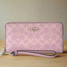 Load image into Gallery viewer, Coach Long Zip Around Wallet Powder Pink CW778 Signature Canvas Wristlet ORGPKG