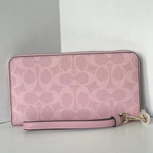 Load image into Gallery viewer, Coach Long Zip Around Wallet Powder Pink CW778 Signature Canvas Wristlet ORGPKG