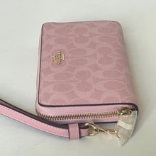 Load image into Gallery viewer, Coach Long Zip Around Wallet Powder Pink CW778 Signature Canvas Wristlet ORGPKG