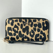 Load image into Gallery viewer, Leopard print wallet with Coach logo on a white background