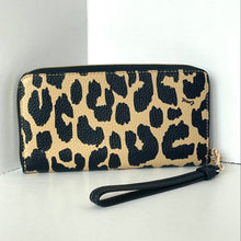 Load image into Gallery viewer, Leopard print wallet with a strap on a white background