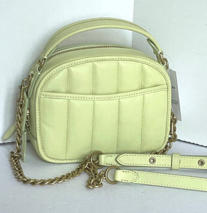 Coach Lunchbox Crossbody Top Handle Womens Lime Leather Quilted Bag C4678