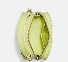 Load image into Gallery viewer, Coach Lunchbox Crossbody Top Handle Womens Lime Leather Quilted Bag C4678