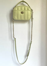 Load image into Gallery viewer, Coach Lunchbox Crossbody Top Handle Womens Lime Leather Quilted Bag C4678