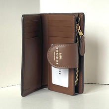 Load image into Gallery viewer, CoachMediumCornerZipWalletShellCBO36BrownSignatureCanvasIDCompact_6