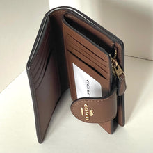 Load image into Gallery viewer, CoachMediumCornerZipWalletShellCBO36BrownSignatureCanvasIDCompact_6