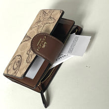Load image into Gallery viewer, CoachMediumCornerZipWalletShellCBO36BrownSignatureCanvasIDCompact_6