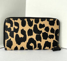 Load image into Gallery viewer, Coach Medium ID Zip Wallet Leopard CW500 Womens Brown Coated Canvas Leather