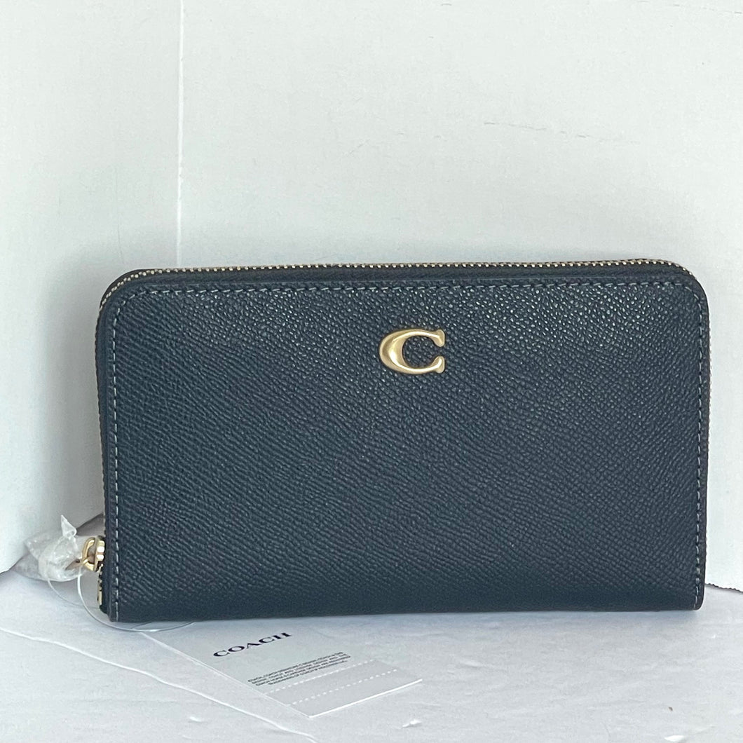 Coach Medium Zip Around Wallet Womens Black Zip-Around CI194 Brass ORIGPKG