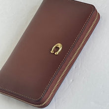 Load image into Gallery viewer, Coach Medium Zip Around Wallet Womens Brown Leather CH806 Brass ORIGPKG