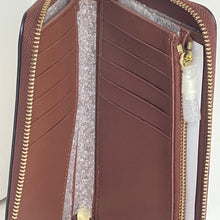 Load image into Gallery viewer, Coach Medium Zip Around Wallet Womens Brown Zip-Around CH806 Brass Saddle