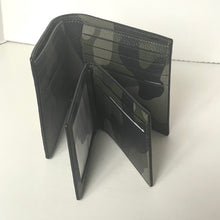 Load image into Gallery viewer, Black wallet with camouflage pattern on a white background