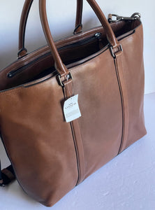 Coach Metropolitan Tote Large Brown Leather Multifunction Laptop Crossbody Bag