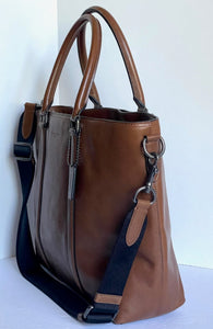 Coach Metropolitan Tote Large Brown Leather Multifunction Laptop Crossbody Bag