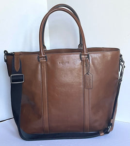 Coach Metropolitan Tote Large Brown Leather Multifunction Laptop Crossbody Bag