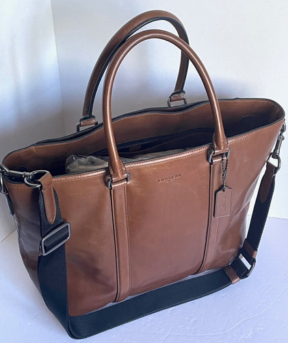 Coach Metropolitan Tote Large Brown Leather Multifunction Laptop Crossbody Bag