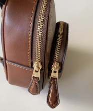 Load image into Gallery viewer, Coach Mini Court Backpack Bag Charm Keychain Brown Signature Canvas CX066