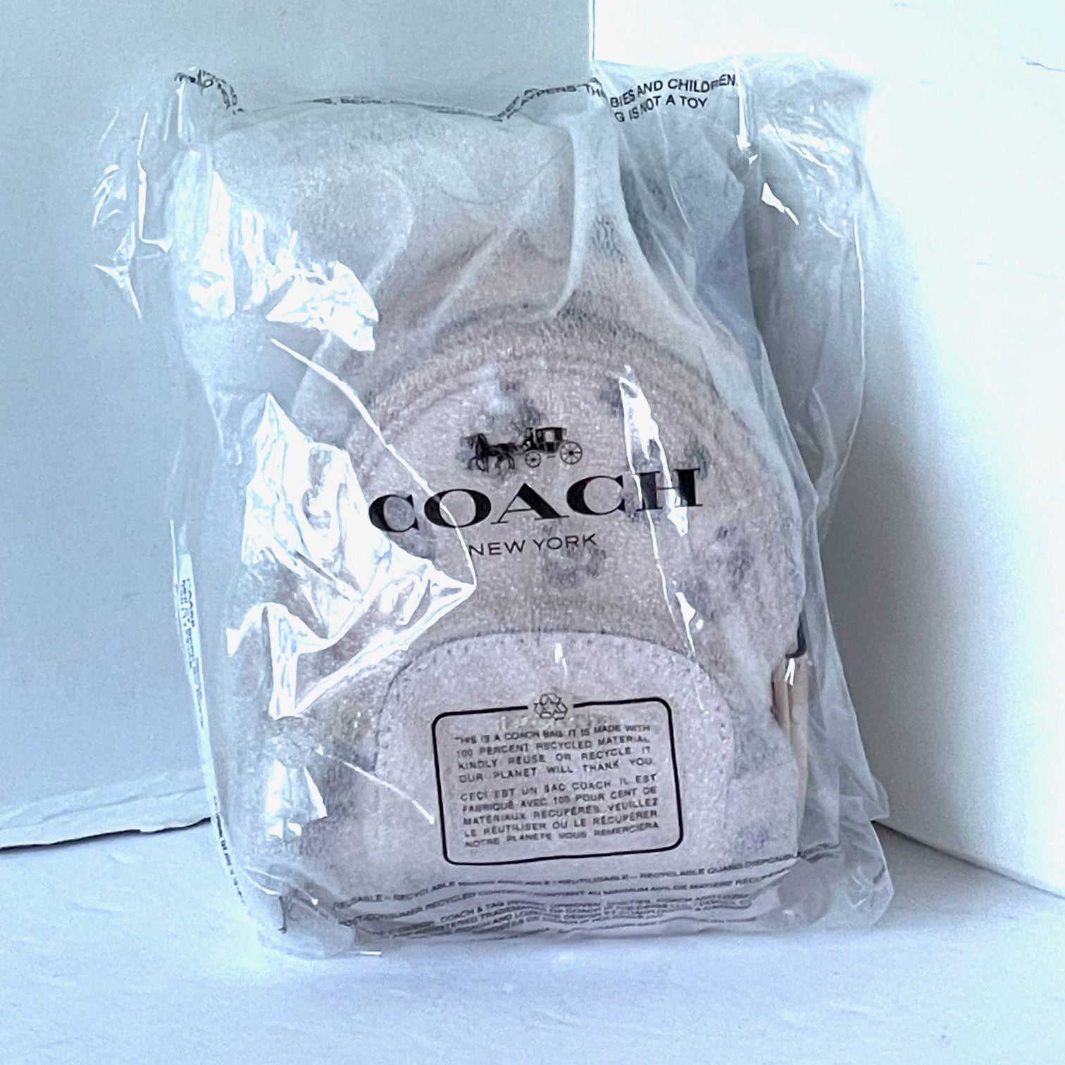 children coach backpack Gold/Blush Multi Mini Court Backpack Bag Charm With Rosette Print