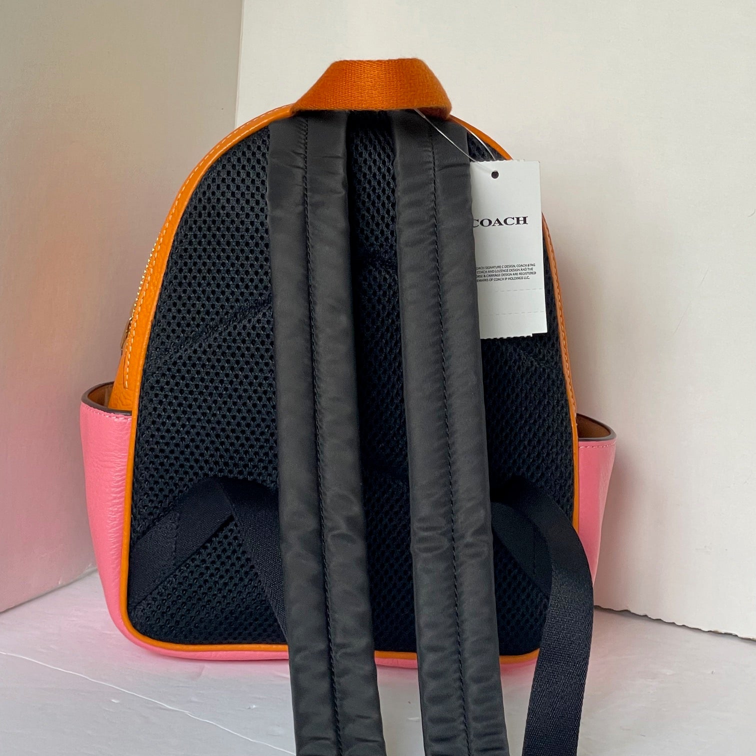 coach backpack red and black Coach Mini Court Backpack Colorblock Leather Small Bag Red Pink Orange – Luxe Fashion Finds