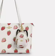 Load image into Gallery viewer, Coach Mini Court Strawberry Backpack Bag Charm CAO93 White Keychain ORGPKG