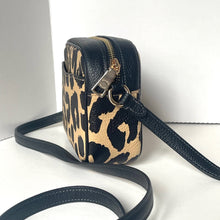 Load image into Gallery viewer, Leopard print crossbody bag with black strap on a white background