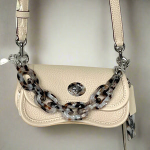 Coach Mini Wavy Dinky Bag Coachtopia White Cloud Leather CQ852 Crossbody