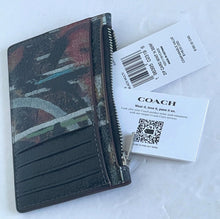 Load image into Gallery viewer, Coach Mint + Serf Zip Card Case Slim Leather Black Wallet CM159 Unisex