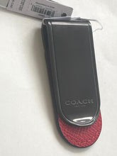 Load image into Gallery viewer, Coach Money Clip CM180 Red Leather Mens Black Antique Nickel Wallet Alternative