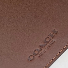 Load image into Gallery viewer, Coach Money Clip Card Case Mens Dark Saddle Leather C6702 Wallet Compact